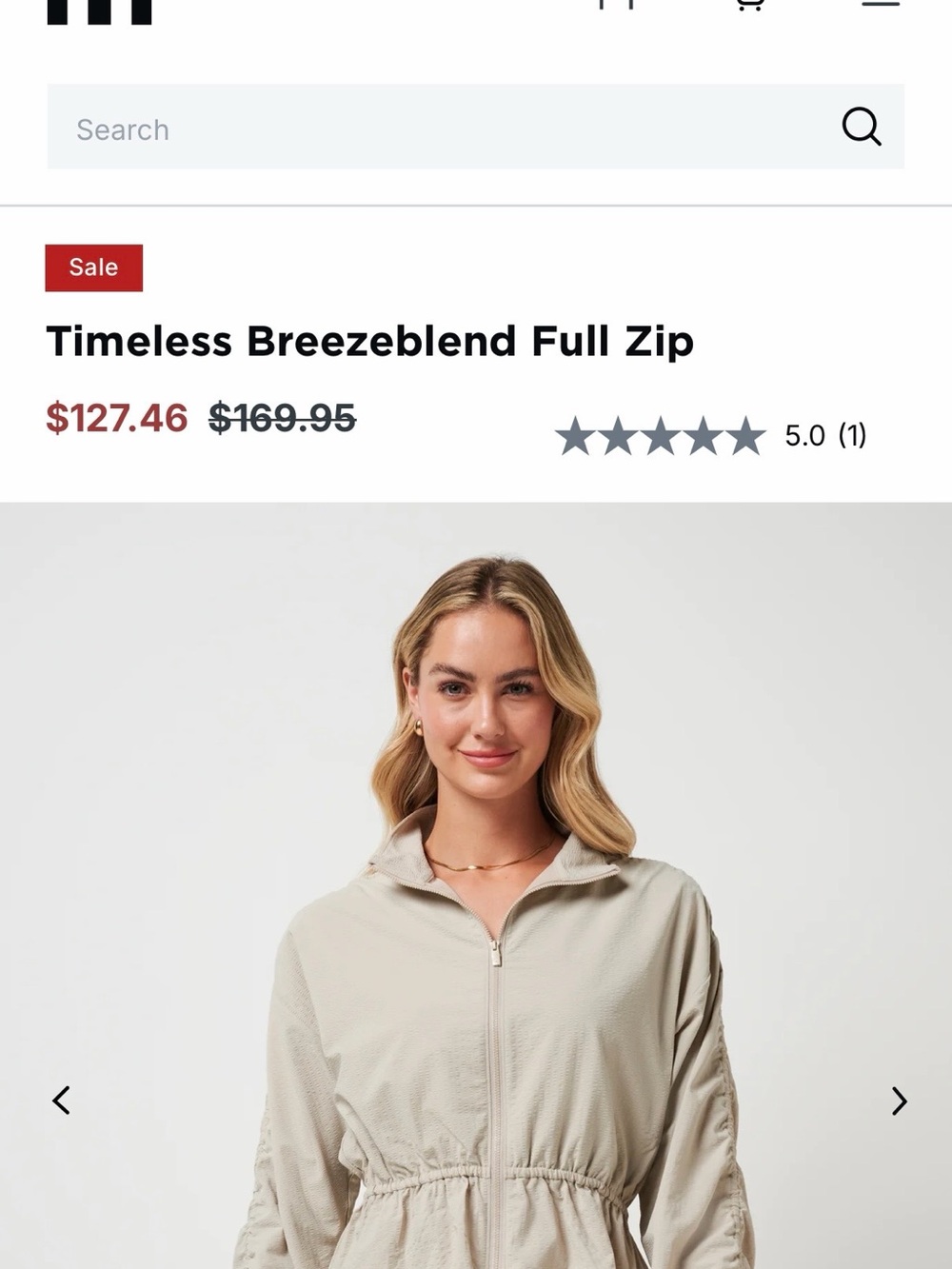 Travis Mathew Timeless Breezeblend Full Zip Jacket in Light Beige